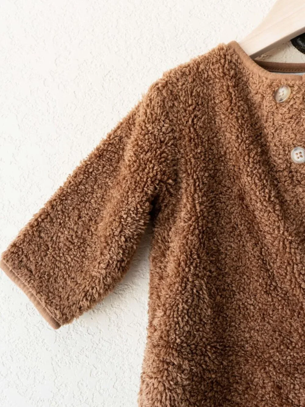 Baby Gap Teddy Bear Fleece Romper 12-18M Brown Sherpa One Piece Tail Cozy